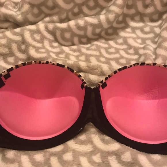 VC pink leopard print strapless bras - Picture 5 of 6